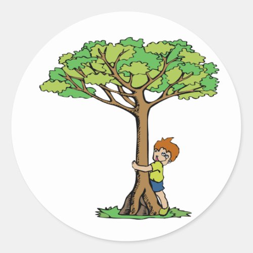 Tree Hugger Classic Round Sticker