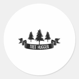 Tree Hugger Earth Day Classic Round Sticker