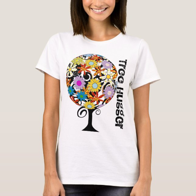 Tree Hugger - Flower Tree Organic T-shirts (Front)