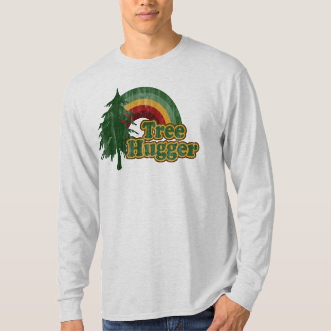 Tree Hugger, Funny Earth Day T-Shirt (Front)