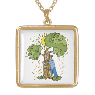 Tree Hugger Gold Plated Necklace