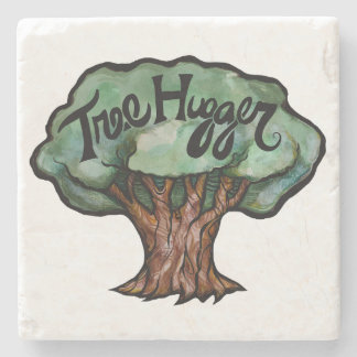 Tree Hugger Green Nature Lovers                    Stone Coaster