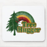 Tree Hugger Hippie Rainbow Mouse Pad