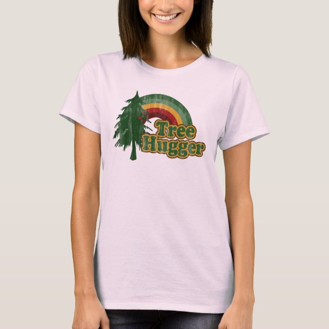 Tree Hugger Hippie Rainbow T-Shirt (Front)