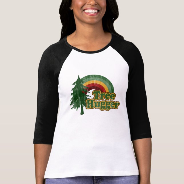 Tree Hugger Hippie Rainbow T-Shirt (Front)