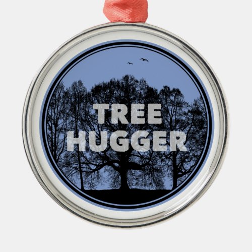 Tree Hugger Metal Ornament