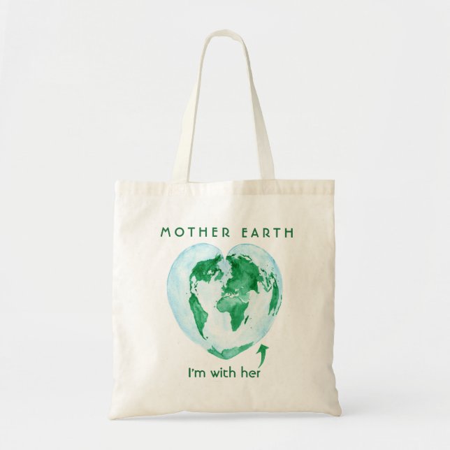 Tree Hugger Mother Earth Environmentalist Tote Bag (Front)