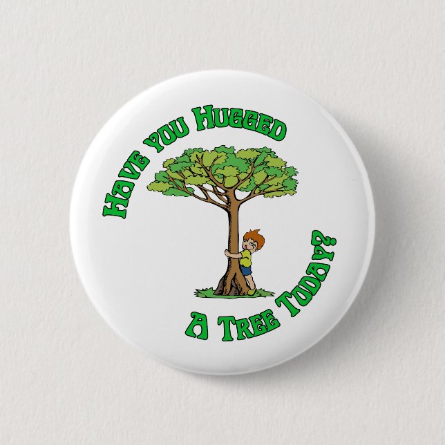 Tree Hugger Pinback Button (Front)