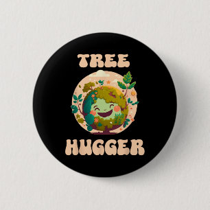 Tree Hugger Vintage Retro Nature Environmental Ear Button