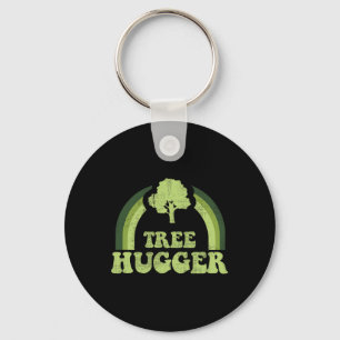 Tree Hugger Vintage Retro Nature Environmental Ear Keychain