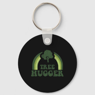 Tree Hugger Vintage Retro Nature Environmental Ear Keychain