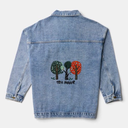 Tree Hugger Woodland Cute Blue Denim Jacket