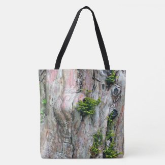 TREE-HUGGERS DELIGHT/TREE TRUNK WITH MOSS AND KNOT
