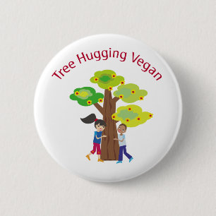Tree Hugging Vegan swag Button