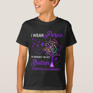 Tree I Wear Purple Memory Of Brother Overdose Awar T-Shirt