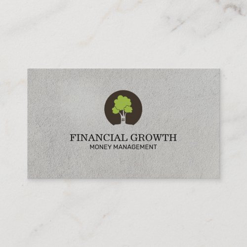 Tree Icon Financial Growth Business Card