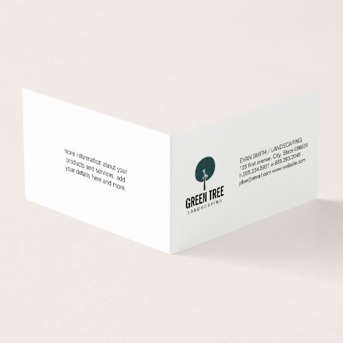 Tree Icon  Landscaper Business Card