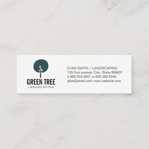 Tree Icon  Landscaper Mini Business Card