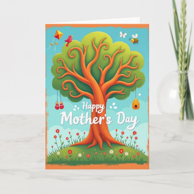 Tree Illustration Mothers Day Card (Front)