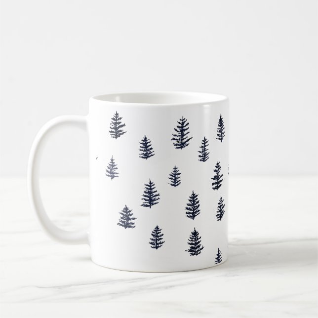 Tree Illustration Pattern Mountain Living Coffee Mug (Left)
