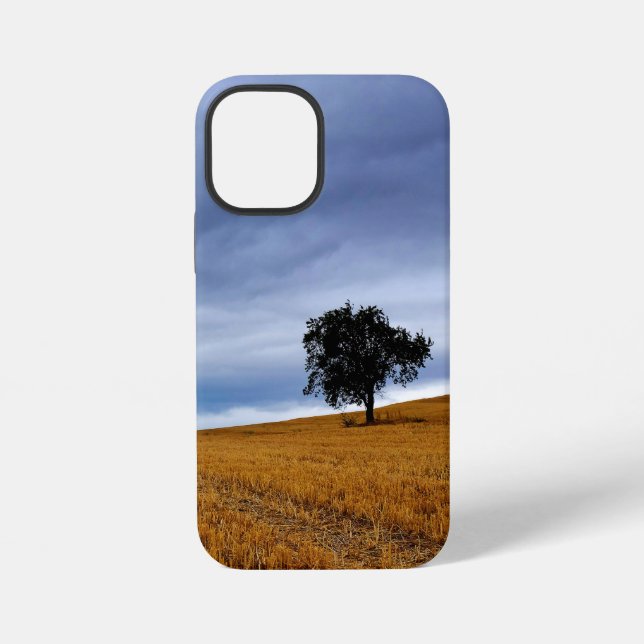 Tree in a wheat field iphone case (Back)