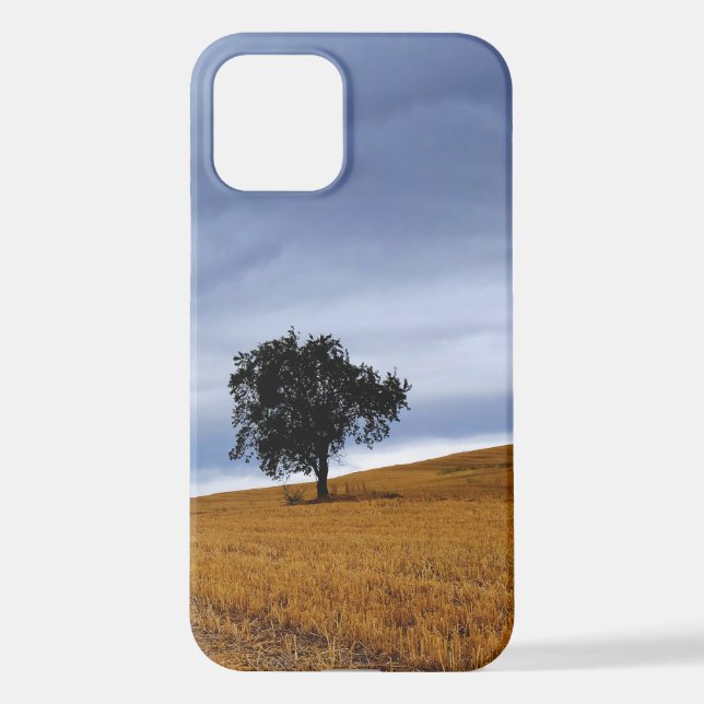 Tree in a wheat field iPhone case (Back)