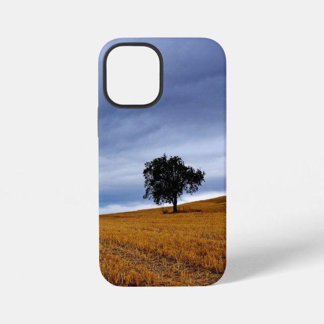 Tree in a wheat field iphone case (Back)