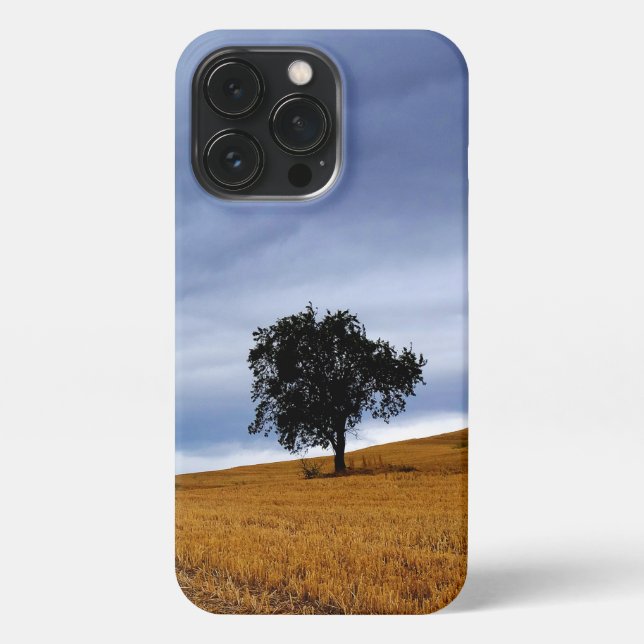 Tree in a wheat field iPhone case (Back)