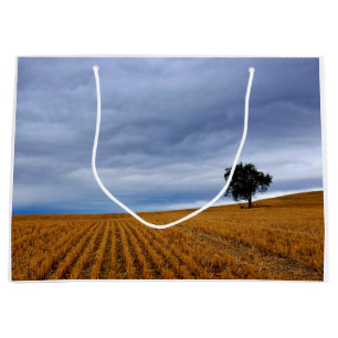 Tree in a wheat field large gift bag