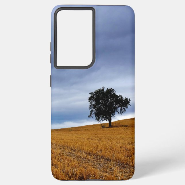 Tree in a wheat field samsung galaxy case (Back)
