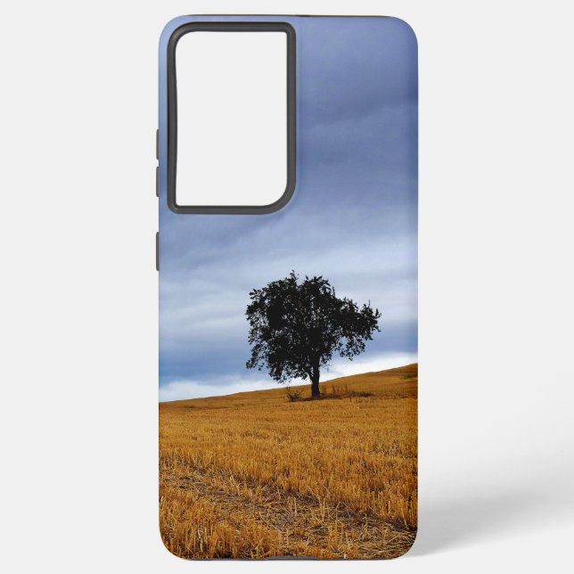 Tree in a wheat field samsung galaxy case (Back)