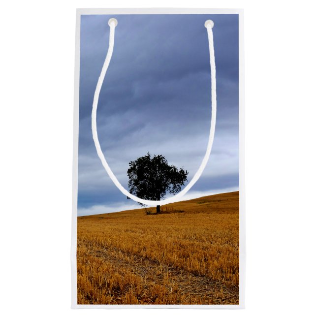 Tree in a wheat field small gift bag (Front)