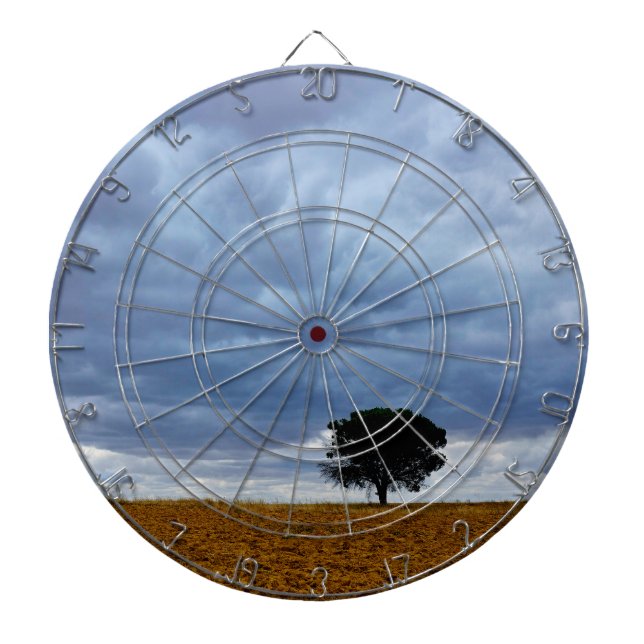 Tree in an empty field dart board (Front)