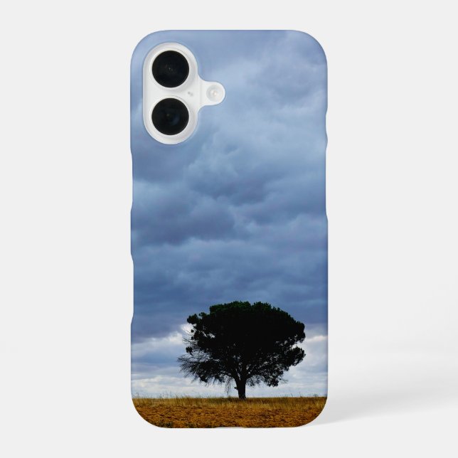 Tree in an empty field iphone case (Back)