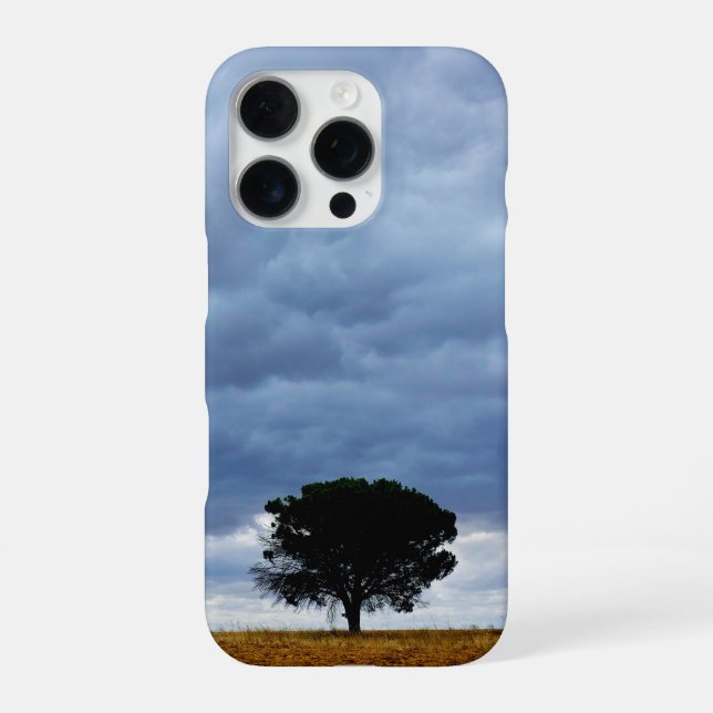 Tree in an empty field iPhone case (Back)