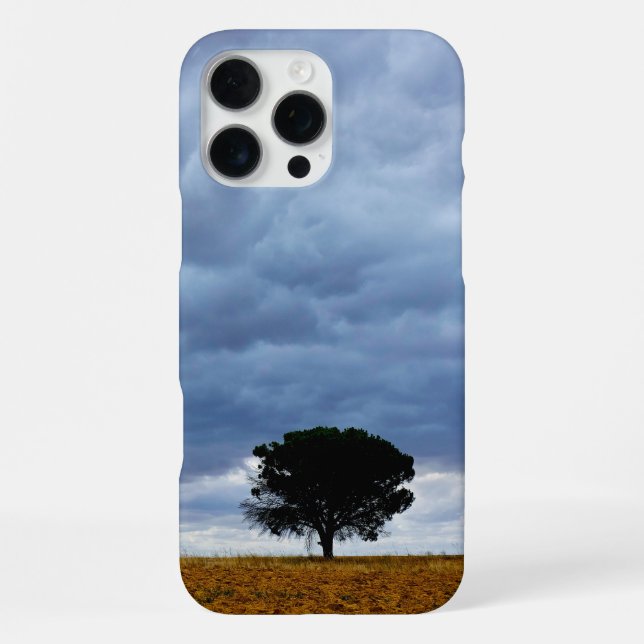 Tree in an empty field iPhone case (Back)
