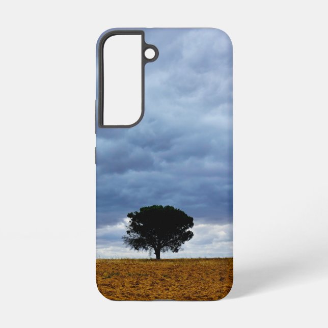Tree in an empty field samsung galaxy case (Back)
