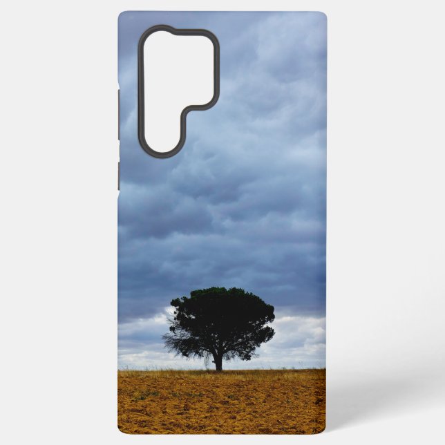 Tree in an empty field samsung galaxy case (Back)