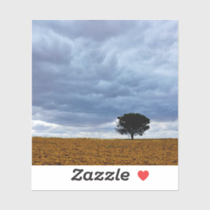 Tree in an empty field sticker