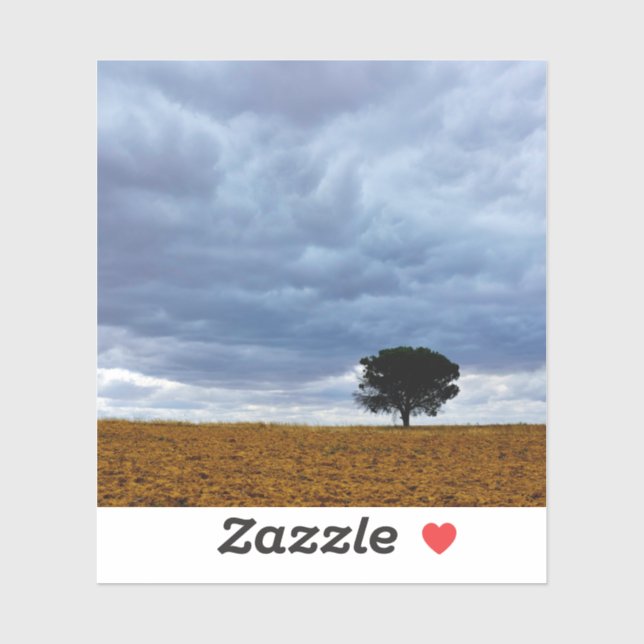 Tree in an empty field sticker (Sheet)