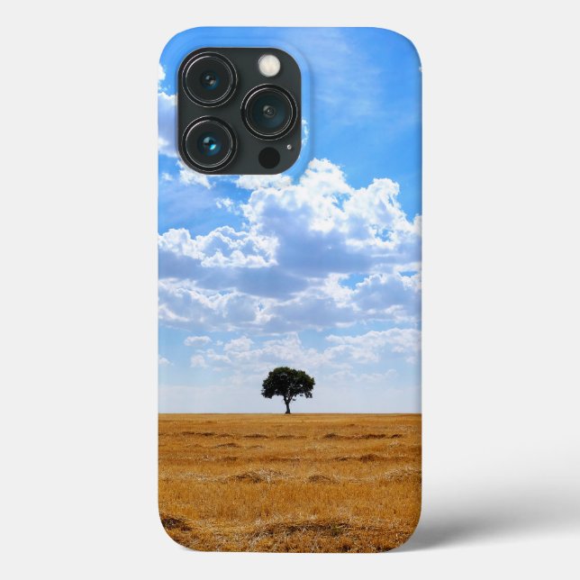 Tree in an harvested wheat field  Case-Mate iPhone case (Back)