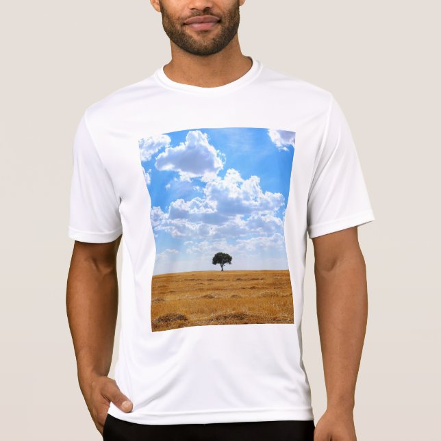 Tree in an harvested wheat field  T-Shirt (Front)