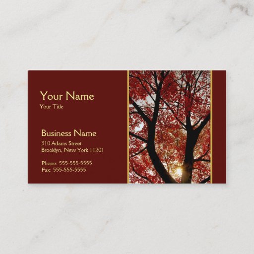 Customizable Tree in Autumn Business Card