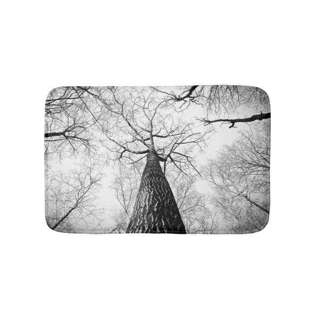 Tree in black and white bathroom mat (Front)