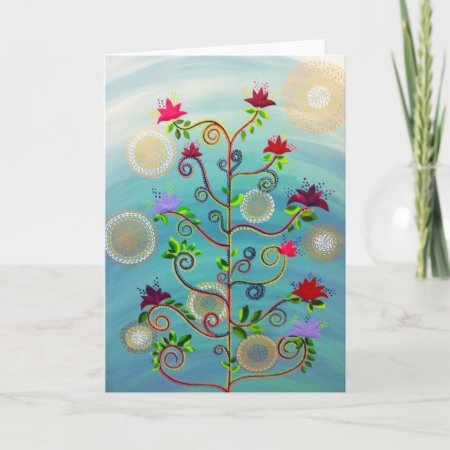 "tree In Bloom" Note Card By Catherinehayesart