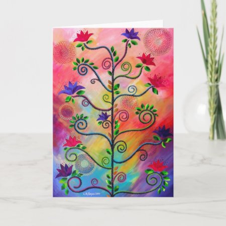 "tree In Bloom Two" Note Card By Catherinehayesart