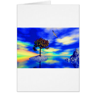 Tree in blue cards