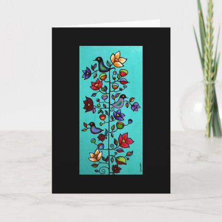 "tree In Blue One" Note Card By Catherinehayesart