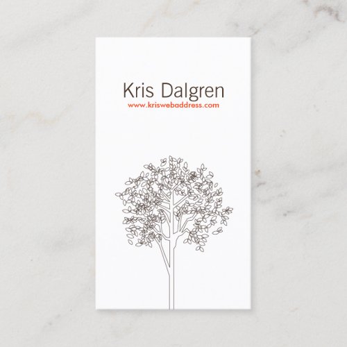 TREE in BROWN/WHITE VERTICAL Business Card