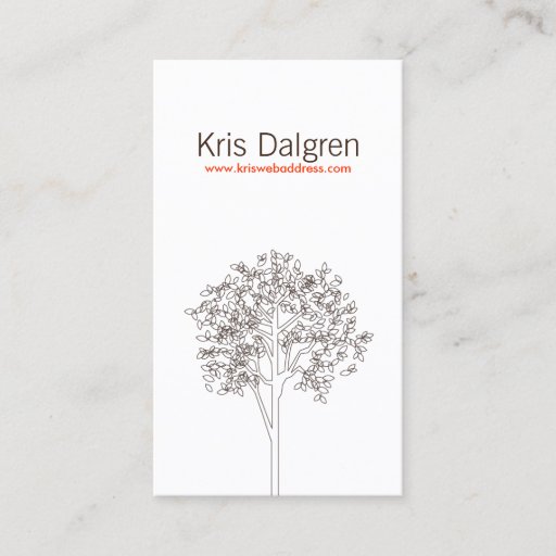 Customizable TREE in BROWN/WHITE VERTICAL Business Card
